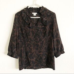 Harold’s Vintage Button Down Ruffle Silk Blouse